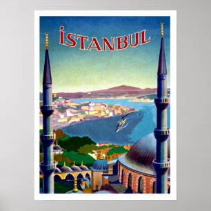 Istanboel, Turkije, uitzicht van panorama aan de k Poster