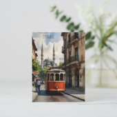 Istanboel waterverf kunst briefkaart (Staand voorkant)