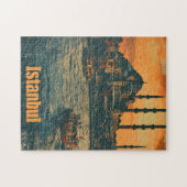 Istanboel Zonsondergang:  Briefkaart Legpuzzel (Horizontaal)