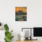 Istanboel Zonsondergang:  Briefkaart Poster (Thuiskantoor)