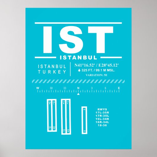 Istanbul Airport IST Poster (Voorkant)