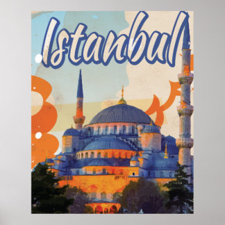 Istanbul Aya Sophia Mosque vintage poster