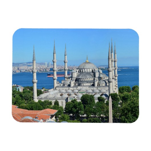 Istanbul Blauwe Moskee Nachtlandschap Premium Reiz Magneet (Horizontaal)