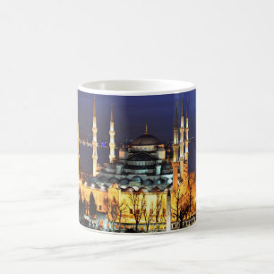 Istanbul Blauwe Moskee Nachtzicht Landschap Turkij Koffiemok