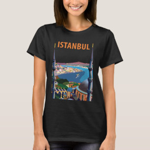 Istanbul Blauwe Moskee Silhouet Reizen T-shirt