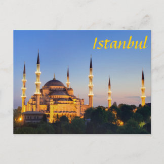 Istanbul - Blue Mosque at twilight Briefkaart