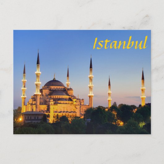 Istanbul - Blue Mosque at twilight Briefkaart (Voorkant)
