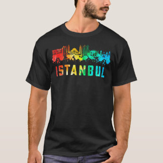 Istanbul City Skyline Turkije Souvenir Kleurrijk T-shirt