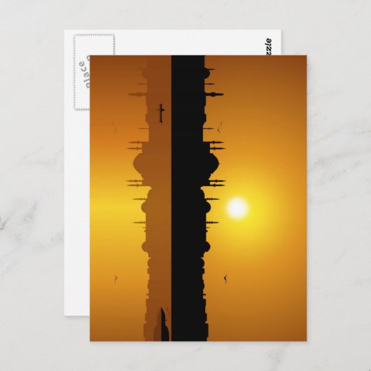 Istanbul en zonsondergang briefkaart (Voorkant / Achterkant)