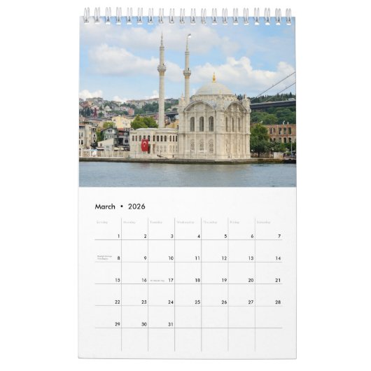 Istanbul le long du Bosphore 2021 Calendrier (Mar 2026)