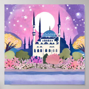 Istanbul Moskee met Minaretten Poster