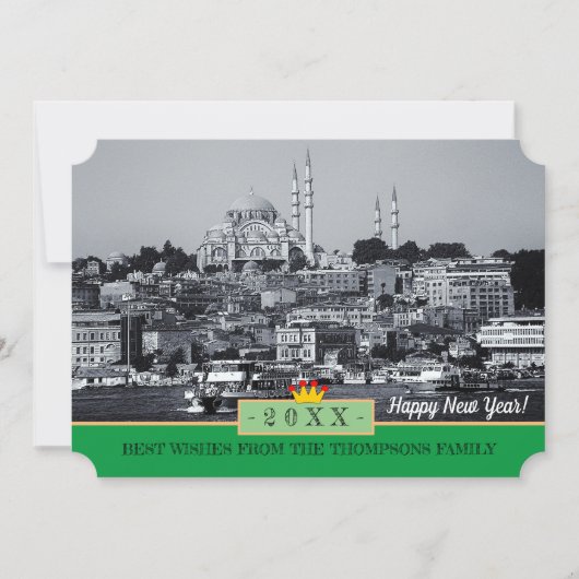 Istanbul Panorama & Bonne année ! Carte /20XX (Devant)