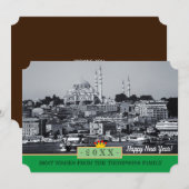 Istanbul Panorama & Bonne année ! Carte /20XX (Devant / Derrière)