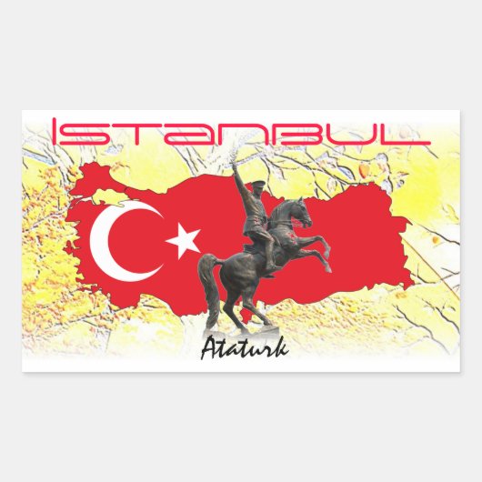 Istanbul Rechthoekige Sticker (Voorkant)