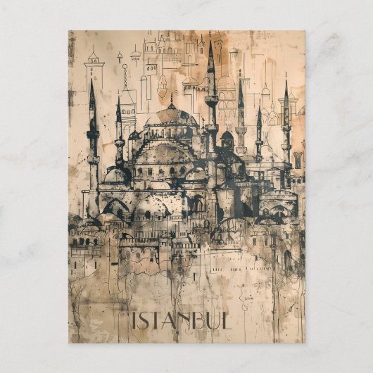 Istanbul Reizen Briefkaart (Voorkant)