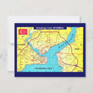 Istanbul Retro Groet Ansichtkaart Briefkaart