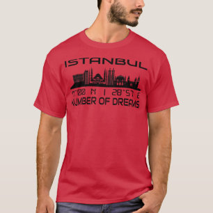 Istanbul Skyline GPS coördinaten Silhouet T-shirt