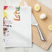 Istanbul skyline in watercolor theedoek (Quarter Fold)