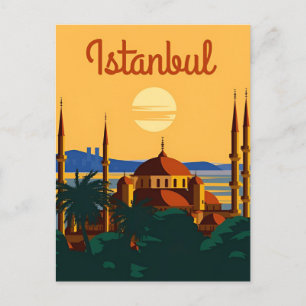 Istanbul Tower Turkije Travel waterverf Briefkaart
