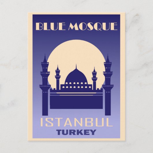 Istanbul Turkey  Blue Mosque Travel Briefkaart (Voorkant)