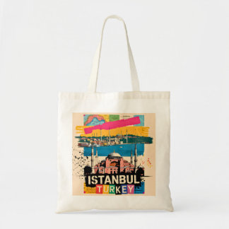 Istanbul Turkey Hagia Sophia Retro Pop Art Travel Tote Bag