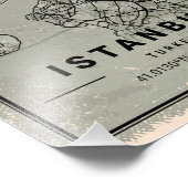 Istanbul turkey map print poster canvas (Hoek)