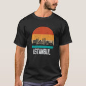 Istanbul Turkey Retro Sunset Skyline Istan T-shirt (Voorkant)