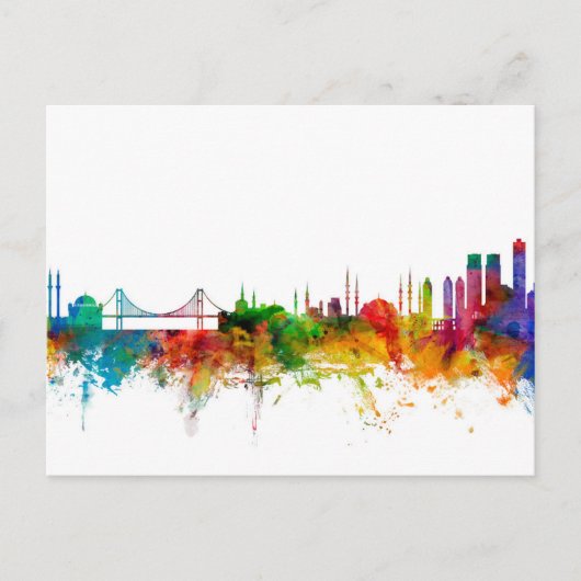 Istanbul Turkey Skyline Briefkaart (Voorkant)