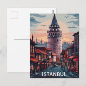 Istanbul Turkey Street Briefkaart (Voorkant / Achterkant)