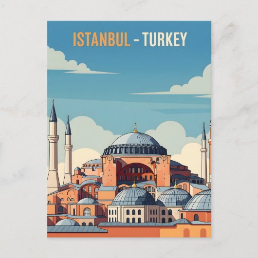 Istanbul Turkey with hagia Sophia and minarets Briefkaart (Voorkant)
