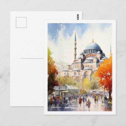 Istanbul Turkije Beroemde reisplaats Briefkaart (Voorkant / Achterkant)