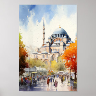 Istanbul Turkije Beroemde reisplaats Poster