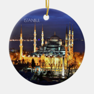 Istanbul Turkije Blauwe Moskee Nacht Fotografie Keramisch Ornament