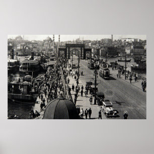 ISTANBUL, TURKIJE - CIRCA 1900: cityscap Poster