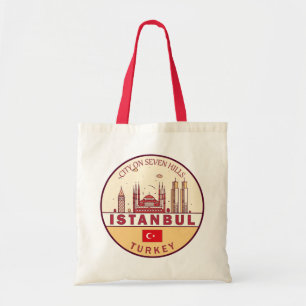 Istanbul Turkije City Skyline Embleem Tote Bag