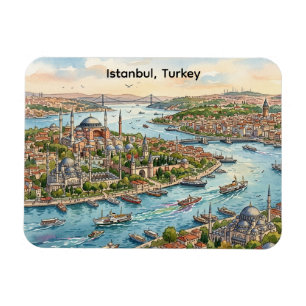 Istanbul Turkije Hagia Sophia Aquarel  Magneet