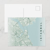Istanbul Turkije Minimap Briefkaart (Voorkant / Achterkant)
