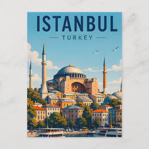 Istanbul Turkije Reizen Bosphorus Hagia Sophia Briefkaart