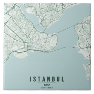 Istanbul Turkije Stad Kaart Minimalistisch Ontwerp Tegeltje