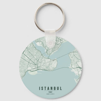 Istanbul Turkije Stadkaart & Aangepaste Tekst Sleutelhanger