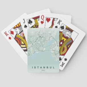 Istanbul Turkije Stadkaart Minimaal Design Pokerkaarten