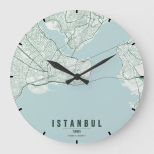 Istanbul Turkije Stadkaart Minimaal Grote Klok