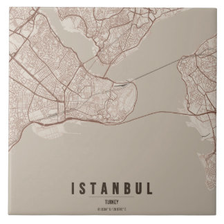 Istanbul Turkije Stadkaart Minimalistisch Ontwerp Tegeltje