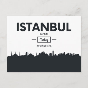 Istanbul, Turkije   Stadscoördinaten Briefkaart