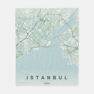 Istanbul Turkije Stadsplattegrond Minimaal Design Fleece Deken