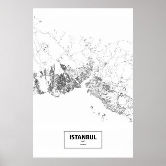 Istanbul, Turkije (zwart op wit) Poster (Voorkant)