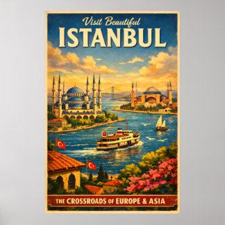 Istanbul Türkiye - Vintage Reisposter Poster
