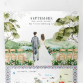 Istanbul, Turquie Mariage | Invitation à trois vol (Intérieur en premier)