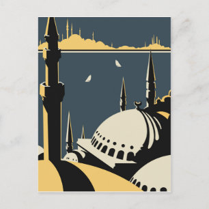 Istanbul, uitzicht op Bosporus en Hagia Sophia Ker Briefkaart