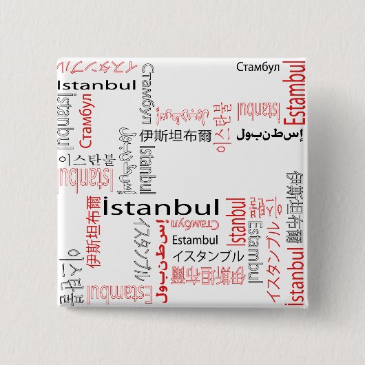 Istanbul Vierkante Button 5,1 Cm (Voorkant)